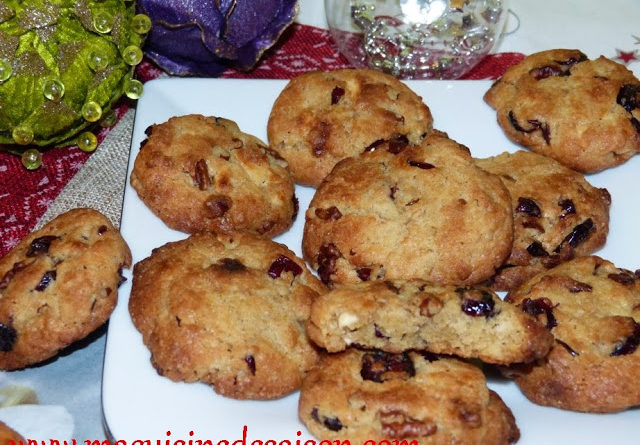 Cookies au chocolat blanc, cranberries, noix de pécan