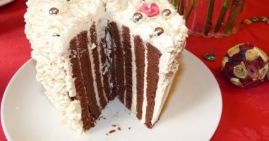 Gâteau roulé vertical au chocolat et mascarpone vanille